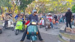 Rayakan HUT RI ke-81, Bupati Bantaeng Gas Vespa Bareng Komunitas Lintas Daerah