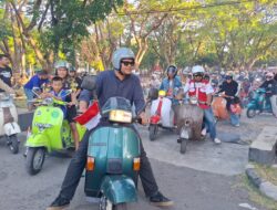 Rayakan HUT RI ke-81, Bupati Bantaeng Gas Vespa Bareng Komunitas Lintas Daerah